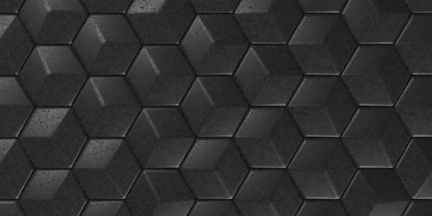 3D geometrische abstrakte sechseckige Tapete Hintergrund - Foto, Bild