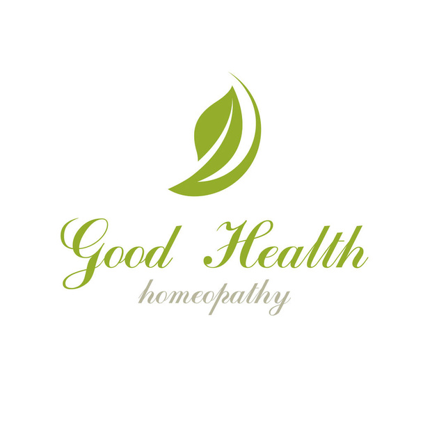 Zelené jaro listy vektorový grafický symbol pro použití ve zdravotnickém podnikání. Vegetariánský životní styl konceptuální logotyp. - Vektor, obrázek