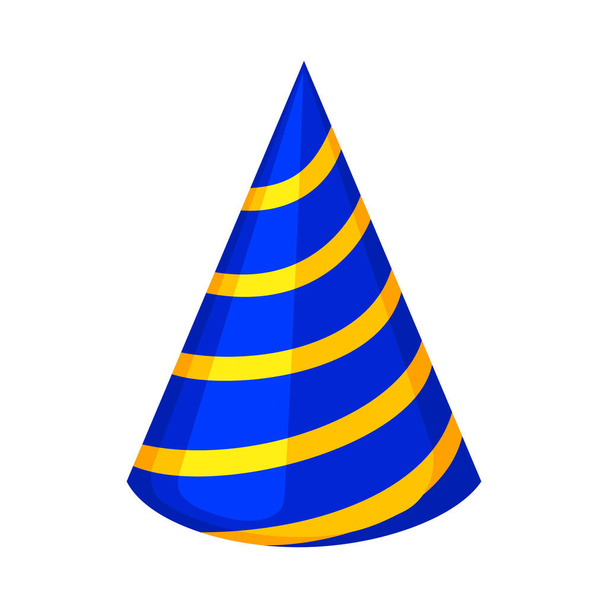 Colorful cartoon striped party hat - Вектор, зображення