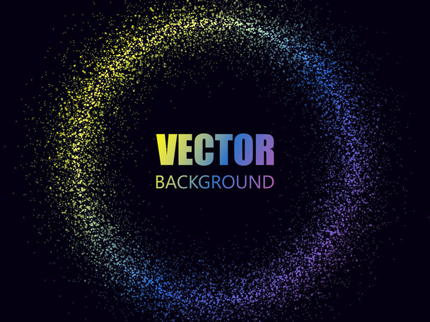 Abstract round frame. Glowing particles. Vector background - Vektör, Görsel