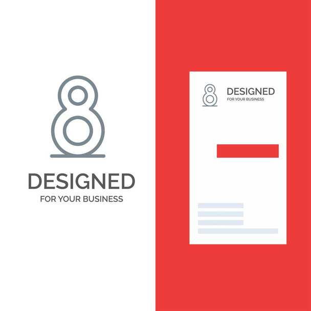 Osiem, 8th, 8, Grey Design logo i szablon wizytówek - Wektor, obraz