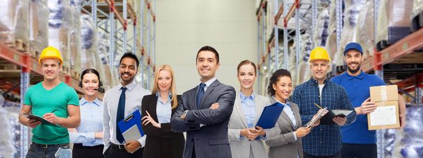 group of business people and warehouse workers - Photo, Image