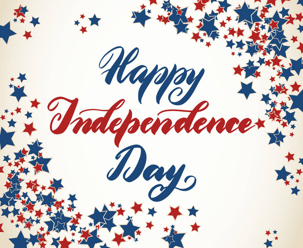 Αμερικανική ημέρα ανεξαρτησίας πατριωτική ευχετήρια κάρτα - Διάνυσμα, εικόνα