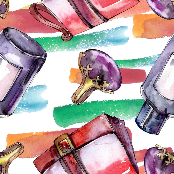 Fashionable sketch in a watercolor style isolated element. Watercolour illustration set. Seamless background pattern. - Φωτογραφία, εικόνα