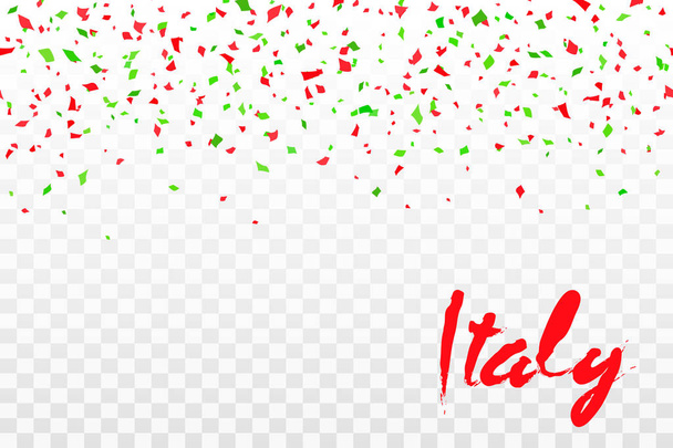 Vlajka Itálie padající konfety. - Vektor, obrázek
