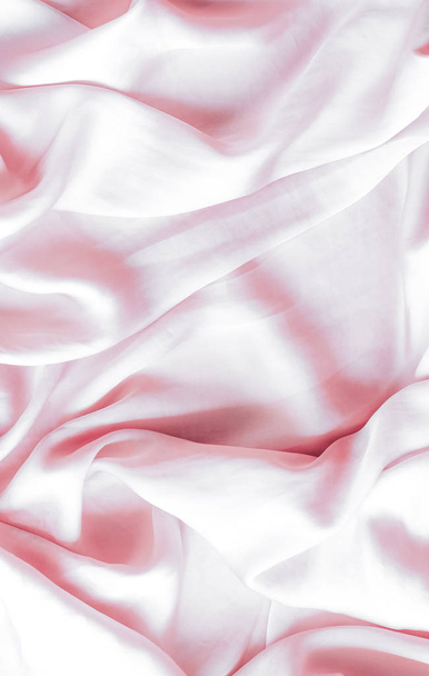 Pink soft silk texture, flatlay background - Foto, imagen