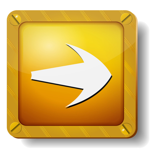 Golden arrow icon - Vector, afbeelding