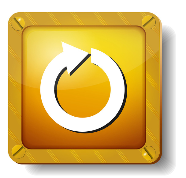 Golden refresh icon - Vector, Image