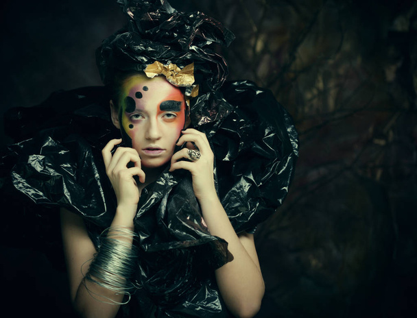Dark Beautiful Gothic Princess. Close up. Halloween party concept. - Fotó, kép