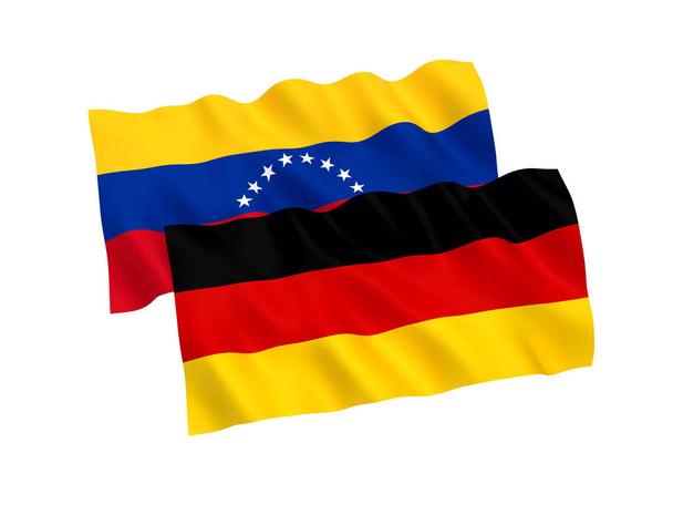 Banderas de Alemania y Venezuela sobre fondo blanco
 - Foto, Imagen