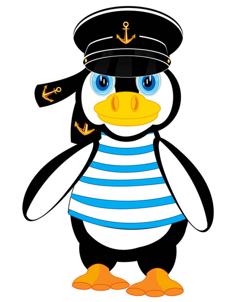 Animal penguin in form of the sailor - Vector, Image