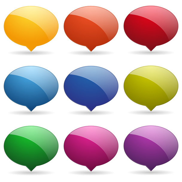Colorful glossy round speech bubbles - Вектор,изображение
