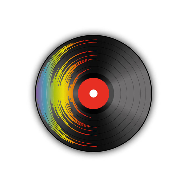 Plakát hráče vinylových desek s barvami duhy - Fotografie, Obrázek