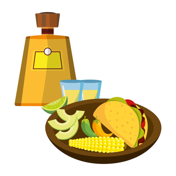 delicious mexican food cartoon vector illustration graphic design - Vector, Image