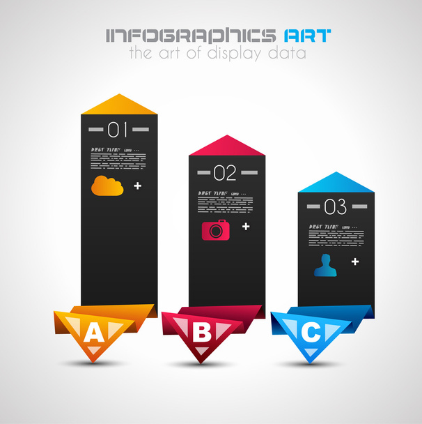 Infographic design template with paper tags. - Vector, Image