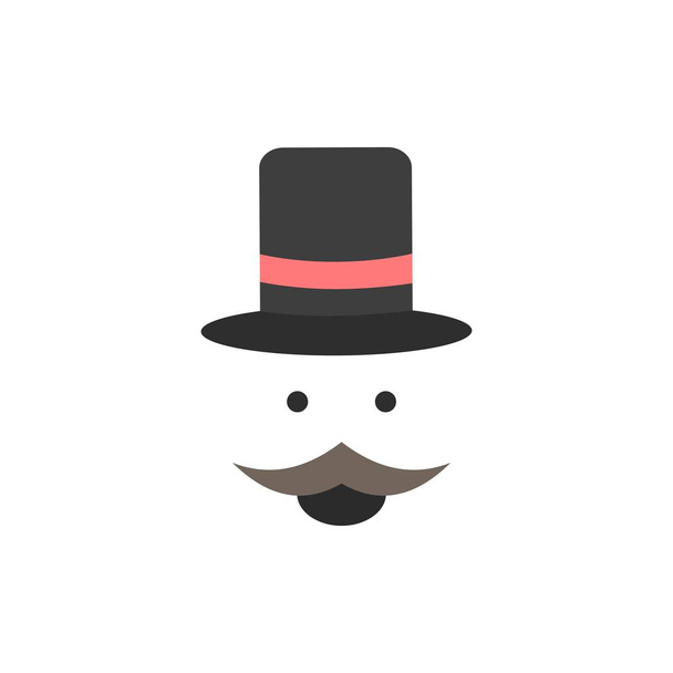 bigote, Hipster, movember, sombrero, hombres Flat Color Icon Vector
 - Vector, imagen