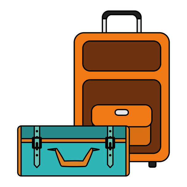 Koffer als Urlaubs-Ikonen - Vektor, Bild