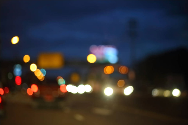 traffic light of driving car on city night street road - Photo, Image