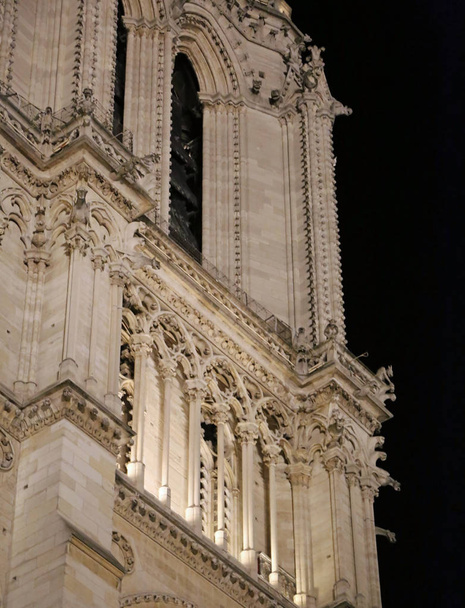 Vista nocturna de la Basílica de Nuestra Señora de París
 - Foto, Imagen