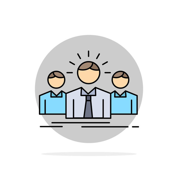Business, career, employee, entrepreneur, leader Flat Color Icon - Vector, Image