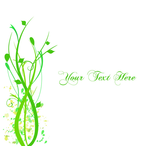 Green Floral Background - Vektor, obrázek