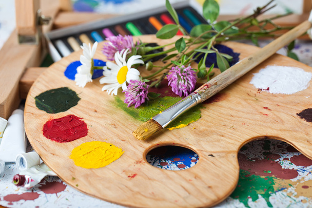 Paints and brushes - Photo, Image