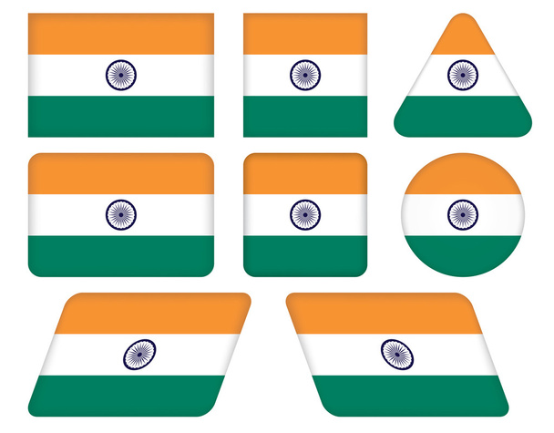 Buttons with flag of India - Vector, Imagen