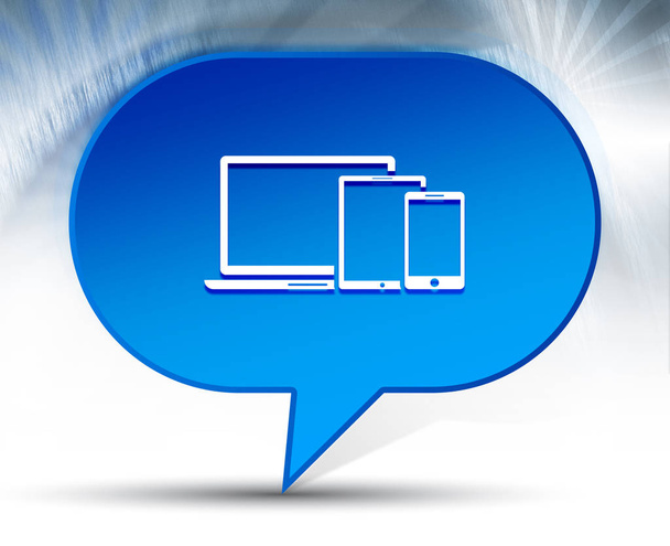 Icono de dispositivos inteligentes digitales fondo burbuja azul
 - Foto, Imagen