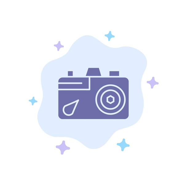Camera, Education, Image, Picture Blue Icon on Abstract Cloud Ba - Vector, Image