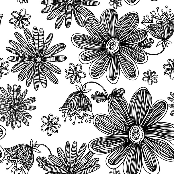 Texture with abstract flowers - Vector, Imagen