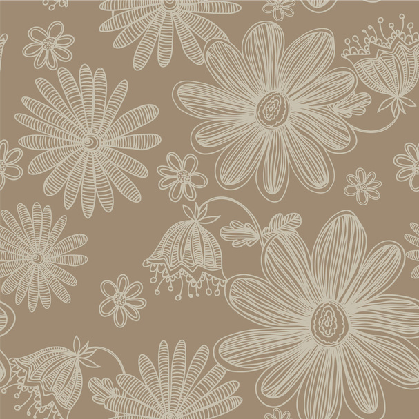 Texture with abstract flowers - Vector, Image