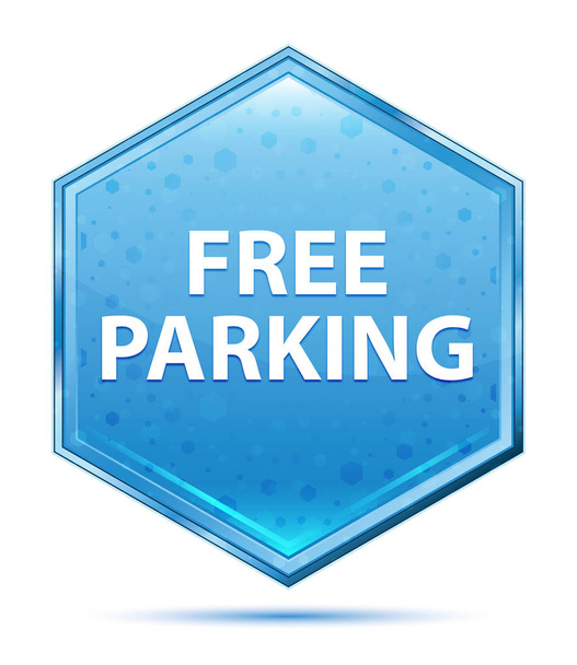 Parking gratuit cristal bleu hexagone bouton
 - Photo, image