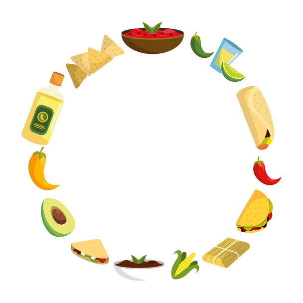 délicieux mexicain motif alimentaire dessin animé vectoriel illustration conception graphique
 - Vecteur, image