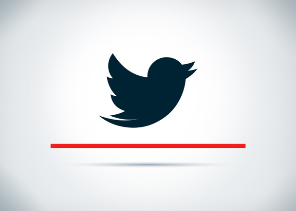 Tweet bird icon abstract flat background design illustration - Photo, Image