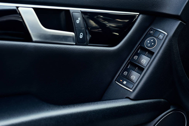 Automatic control panel of car windows close up - Photo, Image