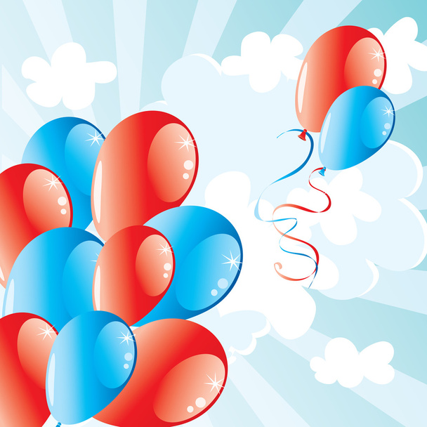 Balonlar, konsept 4 Temmuz Bağımsızlık günü. - Vektör, Görsel
