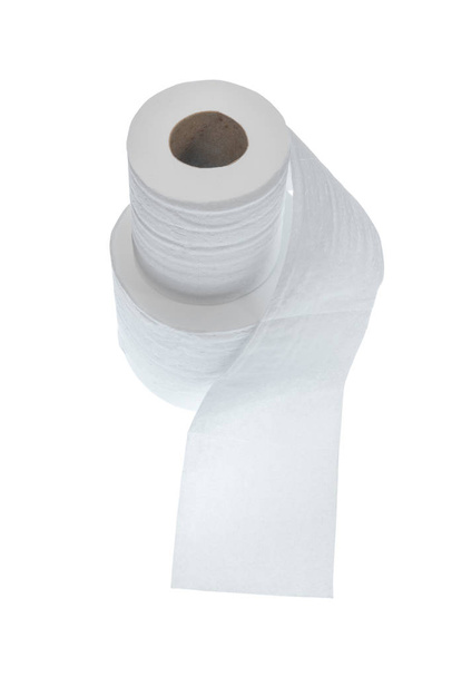 Two Rolls of Toilet Paper Isolated on White With Copy Space - Fotografie, Obrázek