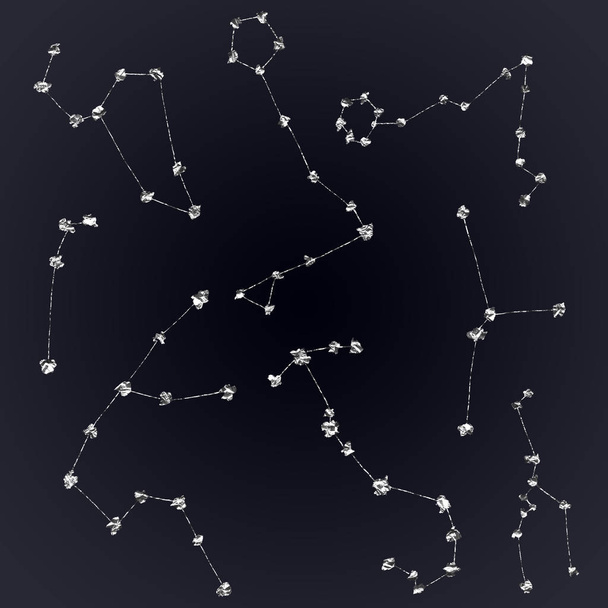 Constellations stellaires. Isolé sur fond blanc
.  - Photo, image