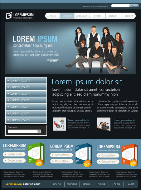 Website with business - Vector, Imagen