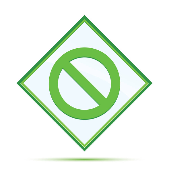 Prohibition icon modern abstract green diamond button - Photo, Image