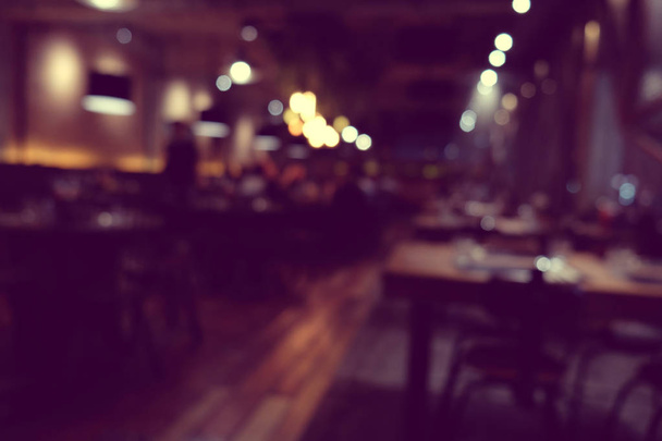 Cafetería fondo borroso con luz bokeh con filtro vintage
 - Foto, imagen