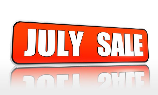 Ιουλίου πώληση πορτοκαλί πανό - Φωτογραφία, εικόνα