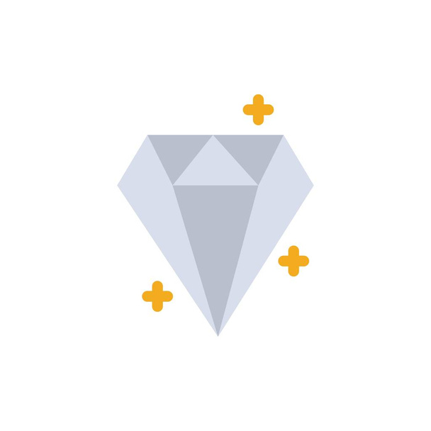 Diamond, Crystal, succes, prijs platte kleur pictogram. Vector, pictogram b - Vector, afbeelding