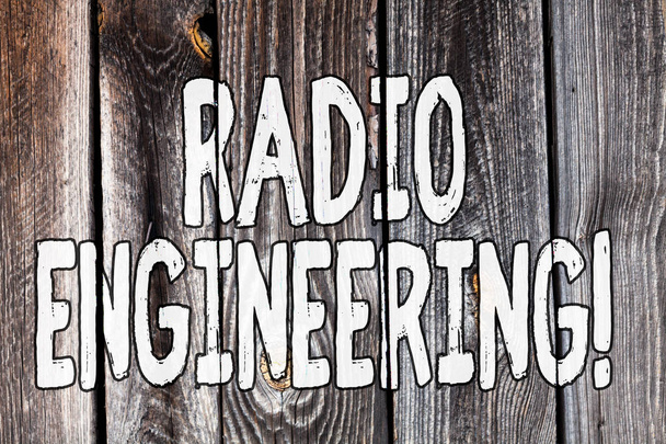 Conceptual hand writing showing Radio Engineering. Business photo showcasing Concerned with the operation and repair of radio equipment. - Photo, Image