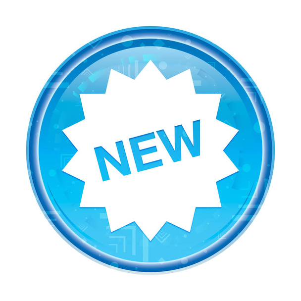 Ikona nového hvězdného znaku květinové modré kulaté tlačítko - Fotografie, Obrázek