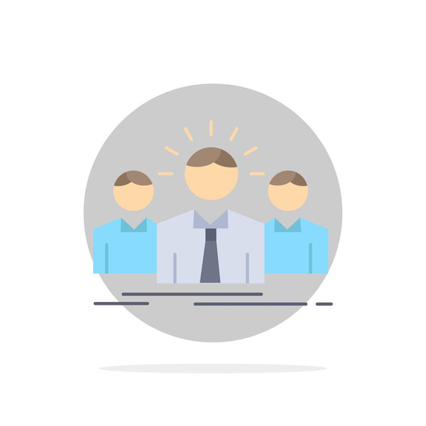 Business, career, employee, entrepreneur, leader Flat Color Icon - Vector, Image