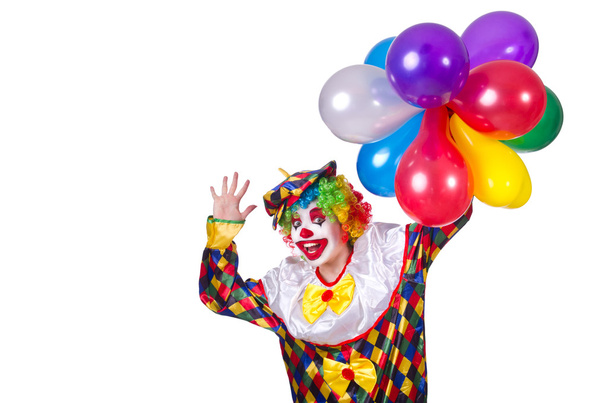 Funny clown isolated on the white - Photo, Image