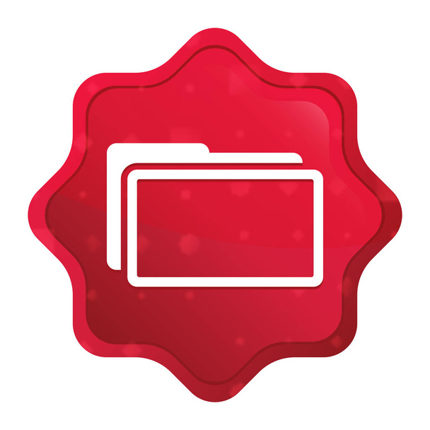 Folder icon misty rose red starburst sticker button - Foto, Imagem
