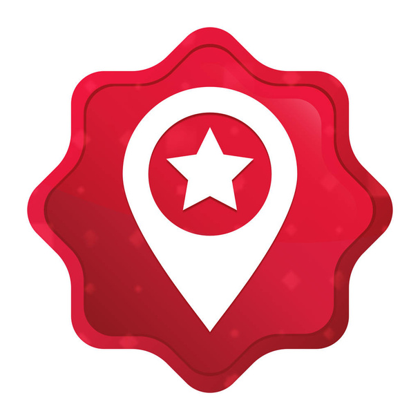 Mappa puntatore stella icona nebbioso rosa rosso starburst pulsante adesivo
 - Foto, immagini