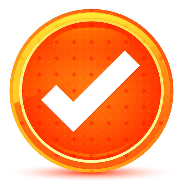 Tick mark icon natural orange round button - Photo, Image